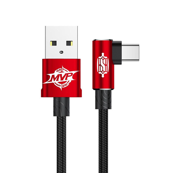 Baseus MVP Elbow Type Cable USB For Type-C 2A 1M (CATMVP-A09) – Red
