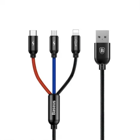 Baseus Three Primary Colors 3-in-1 Cable 1.2M