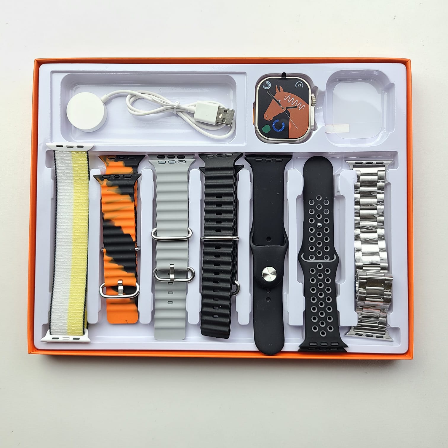 Ultra 7 in 1 Strap Smart Watch 2.01 infinite Display Black Price in