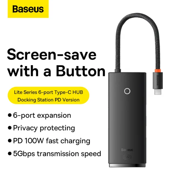 Baseus Lite Series 6-Port Type-C HUB Docking Station