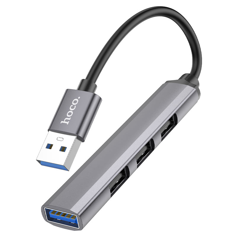 Hoco HB26 4-in-1 USB Hub - Gray Price in Bangladesh - Econaz